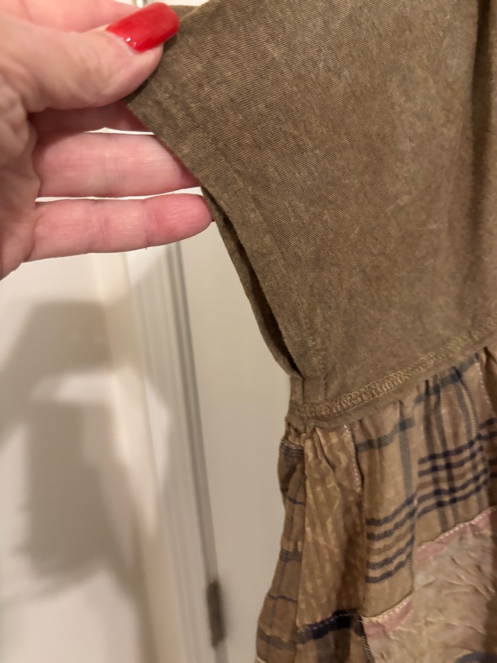 Boho Patchwork Brown Women’s top:dress/tunic - Picture 2 of 6